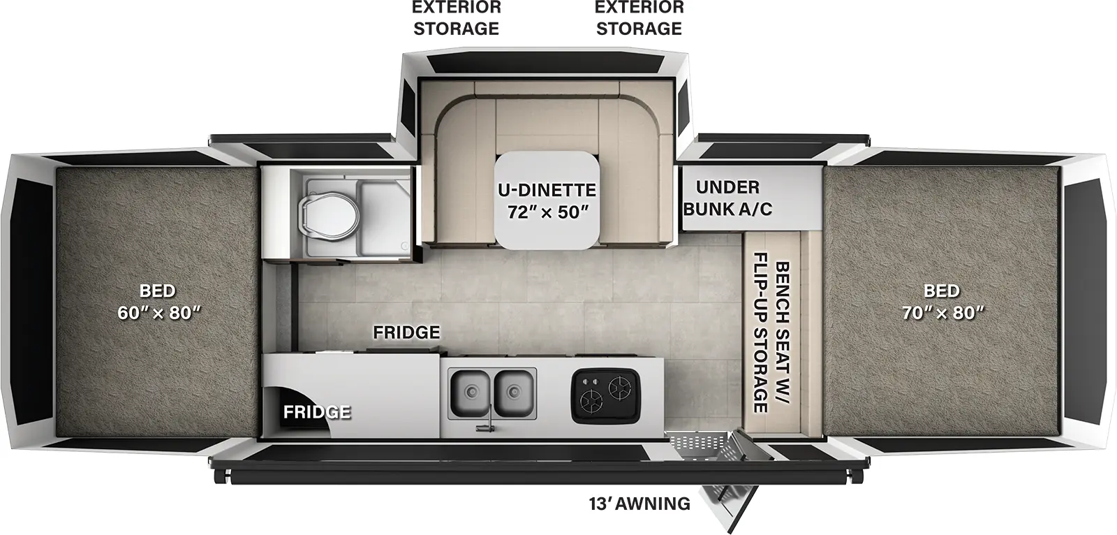 Rockwood Tent 277FT - DSO Floorplan